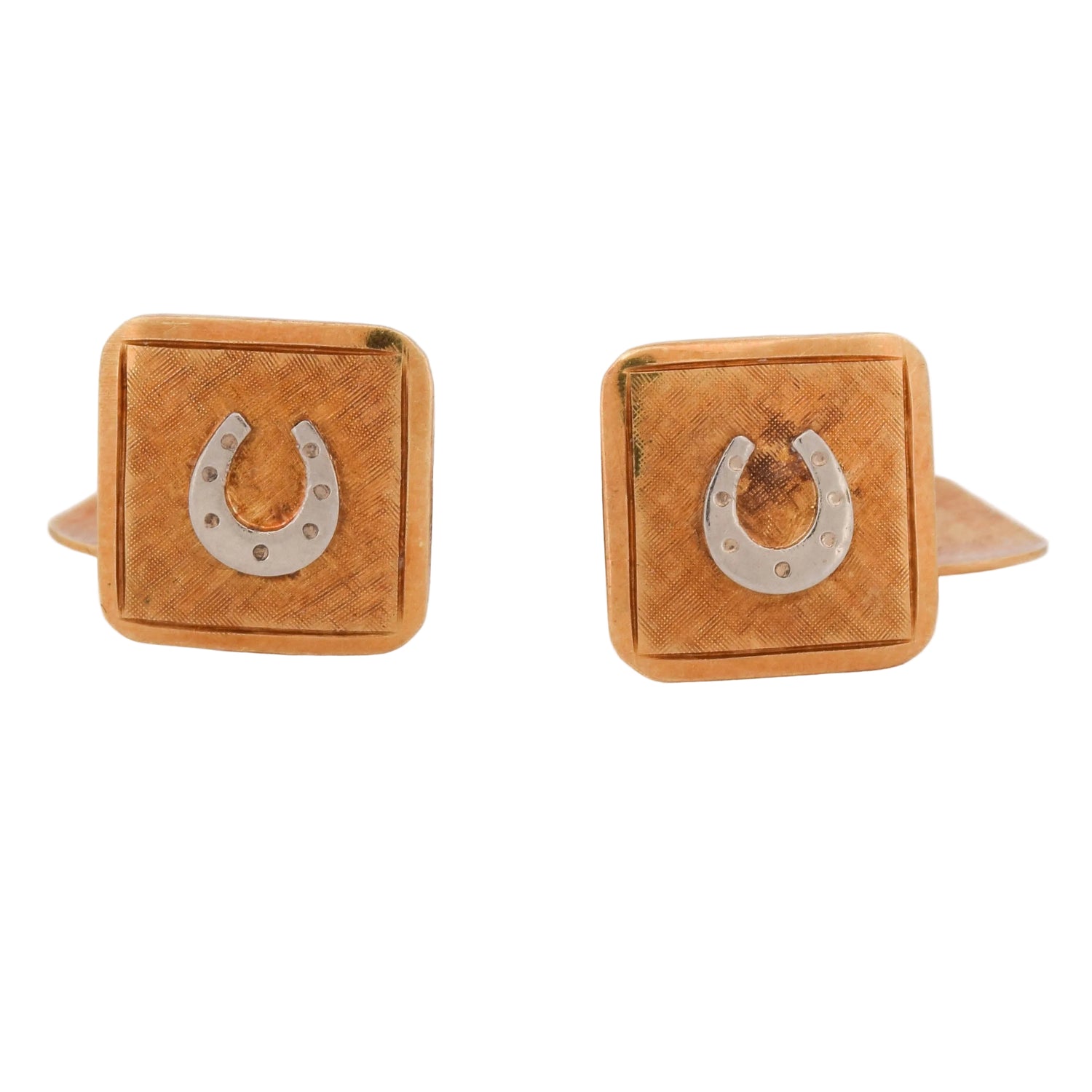 Boutons de manchette en or blanc et or jaune