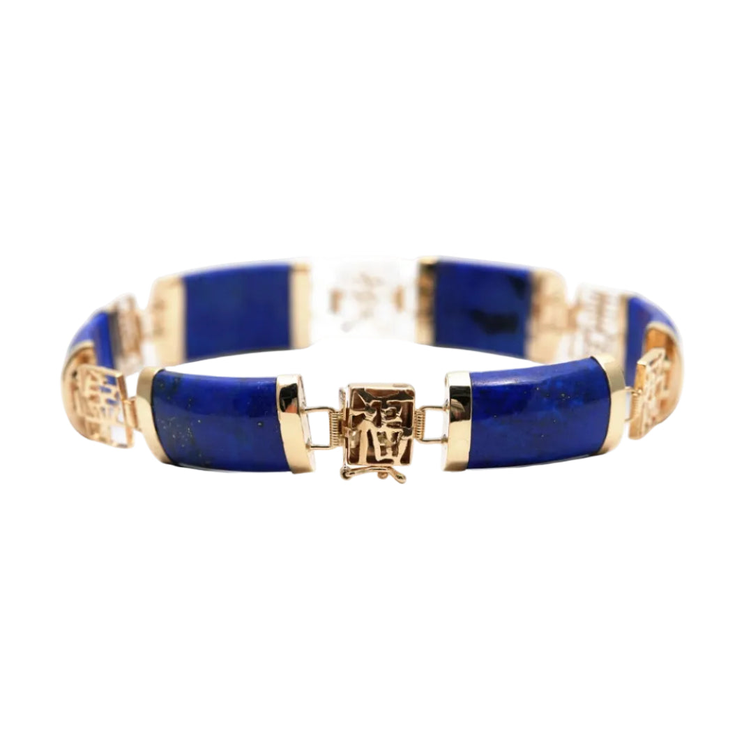 Bracelet en or jaune et lapis-lazuli