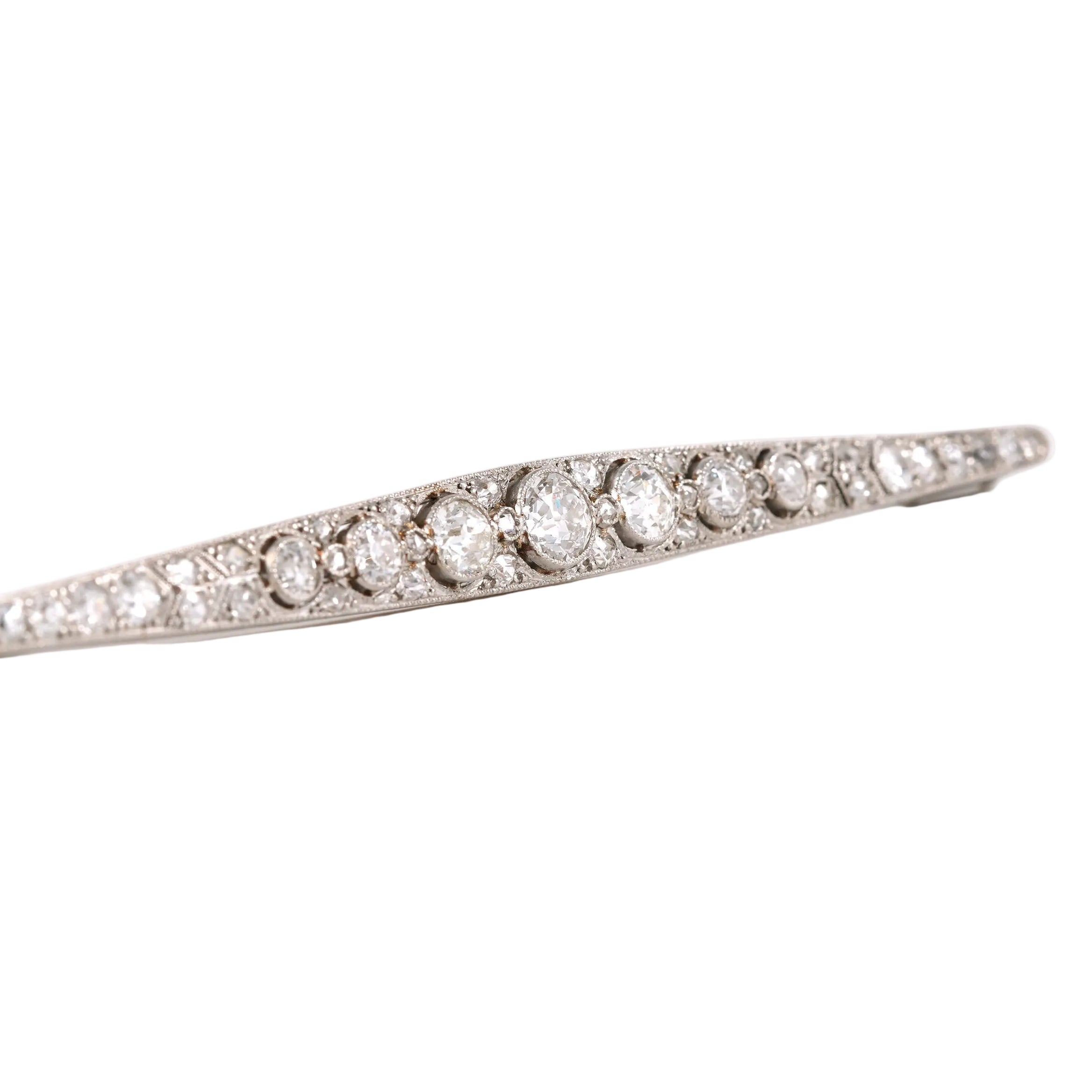Broche Épingle en platine et diamants
