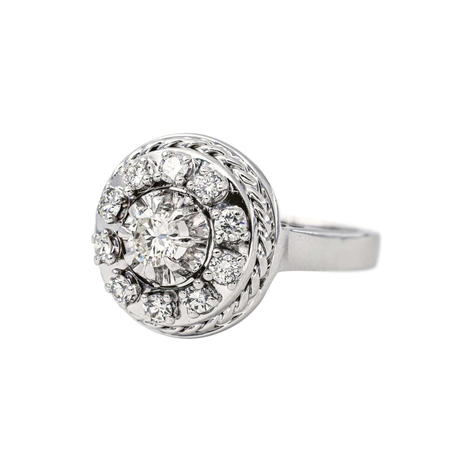 Bague Marguerite Or blanc Diamant