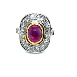 Bague en ors de couleurs et rubis
