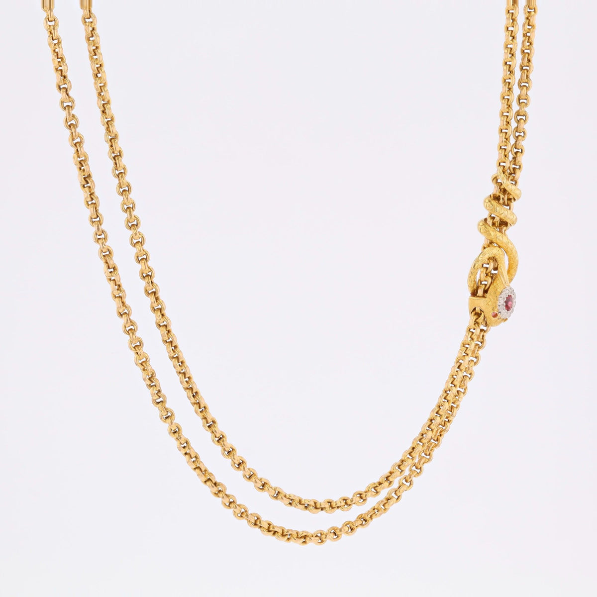 Collier Sautoir en or jaune et diamants