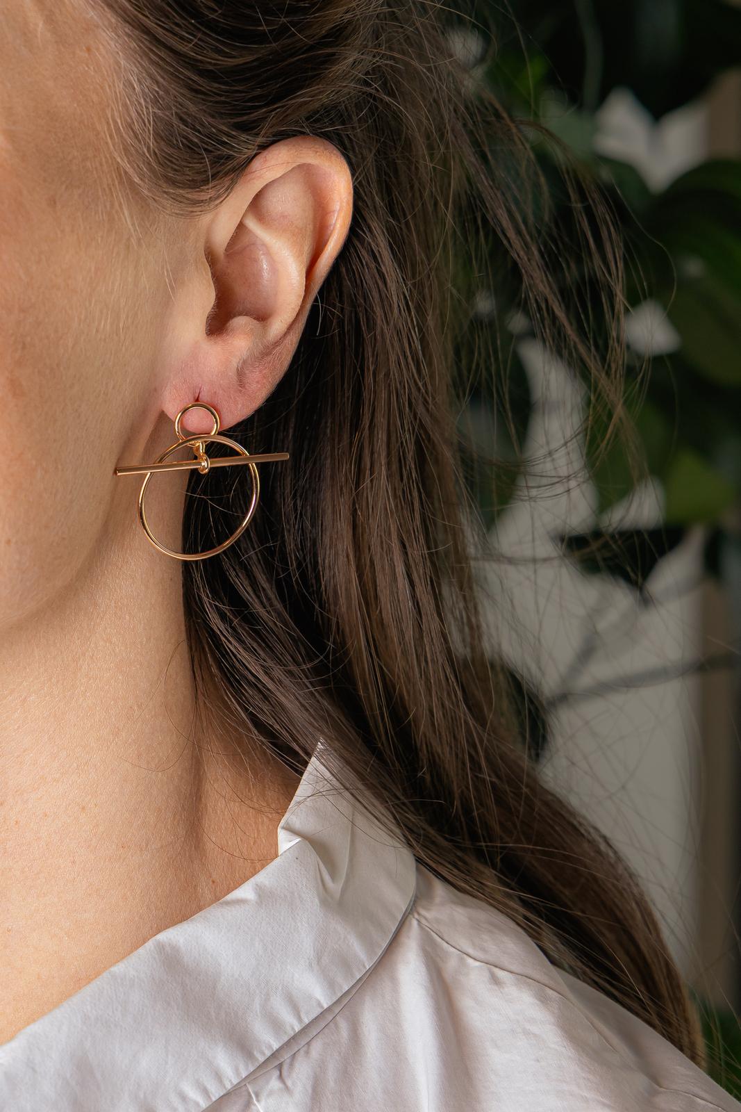 Hermès Boucles d'oreilles Loop Or rose