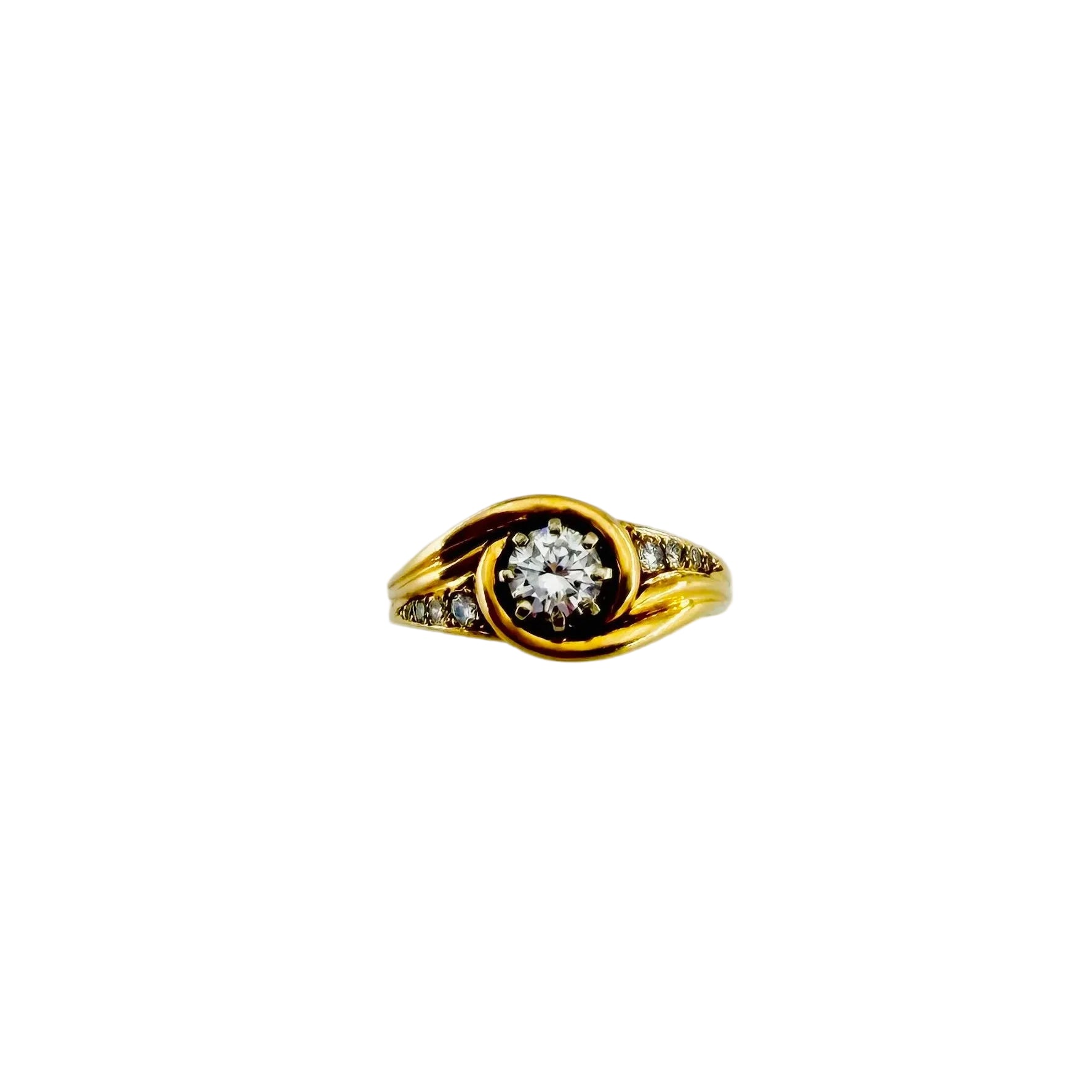 Bague Jonc en or jaune et diamants