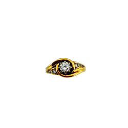 Bague Jonc en or jaune et diamants