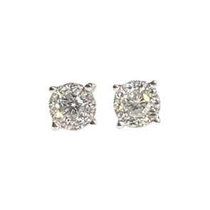 Boucles d'oreilles Puces en or blanc et diamants