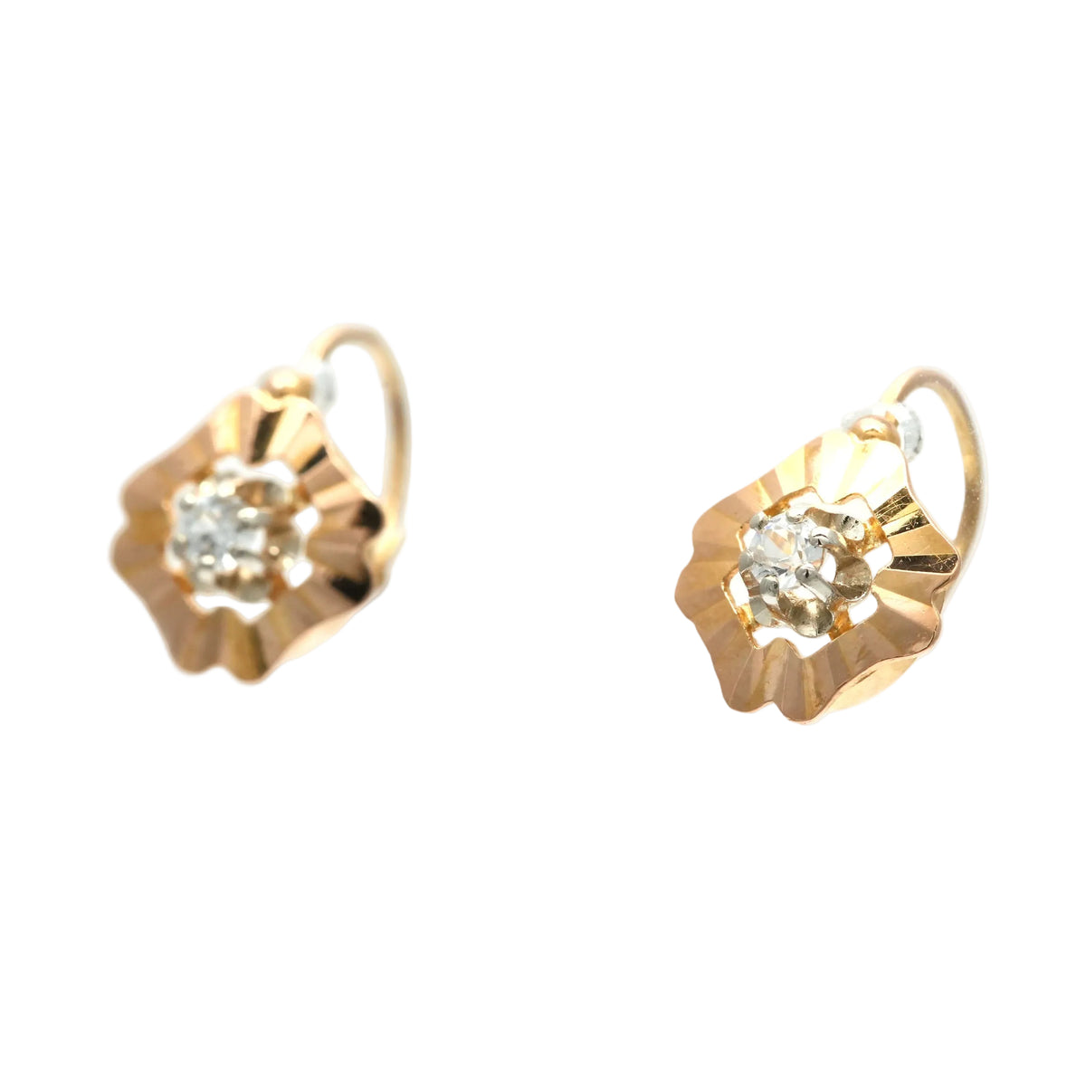 Boucles d'oreilles Dormeuses en or jaune et saphirs