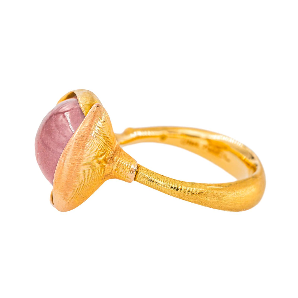 Ole Lynggaard Bague Lotus Or jaune Quartz rose