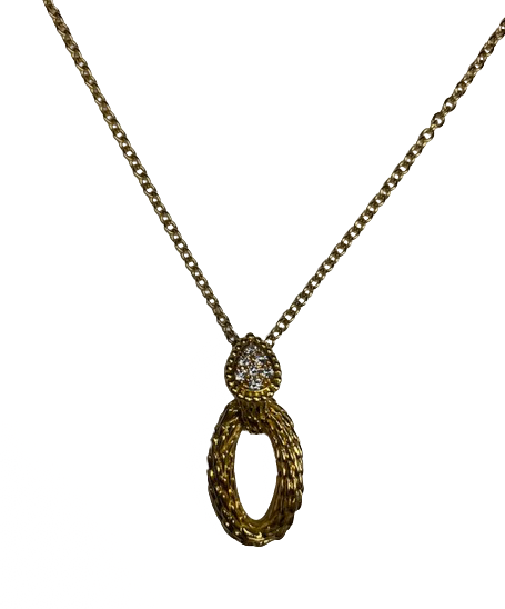 PENDENTIF SUR CHAINE BOUCHERON SERPENT DE BOHEME OR 18K ET DIAMANTS
