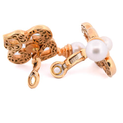 Boucles d'oreilles Clips en or jaune et perles