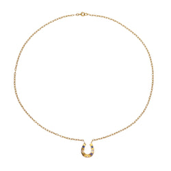 Collier Pendentif en or jaune, saphirs et diamants