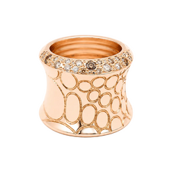Bague Bandeau POMELLATO "Cocco" en or rose et diamants