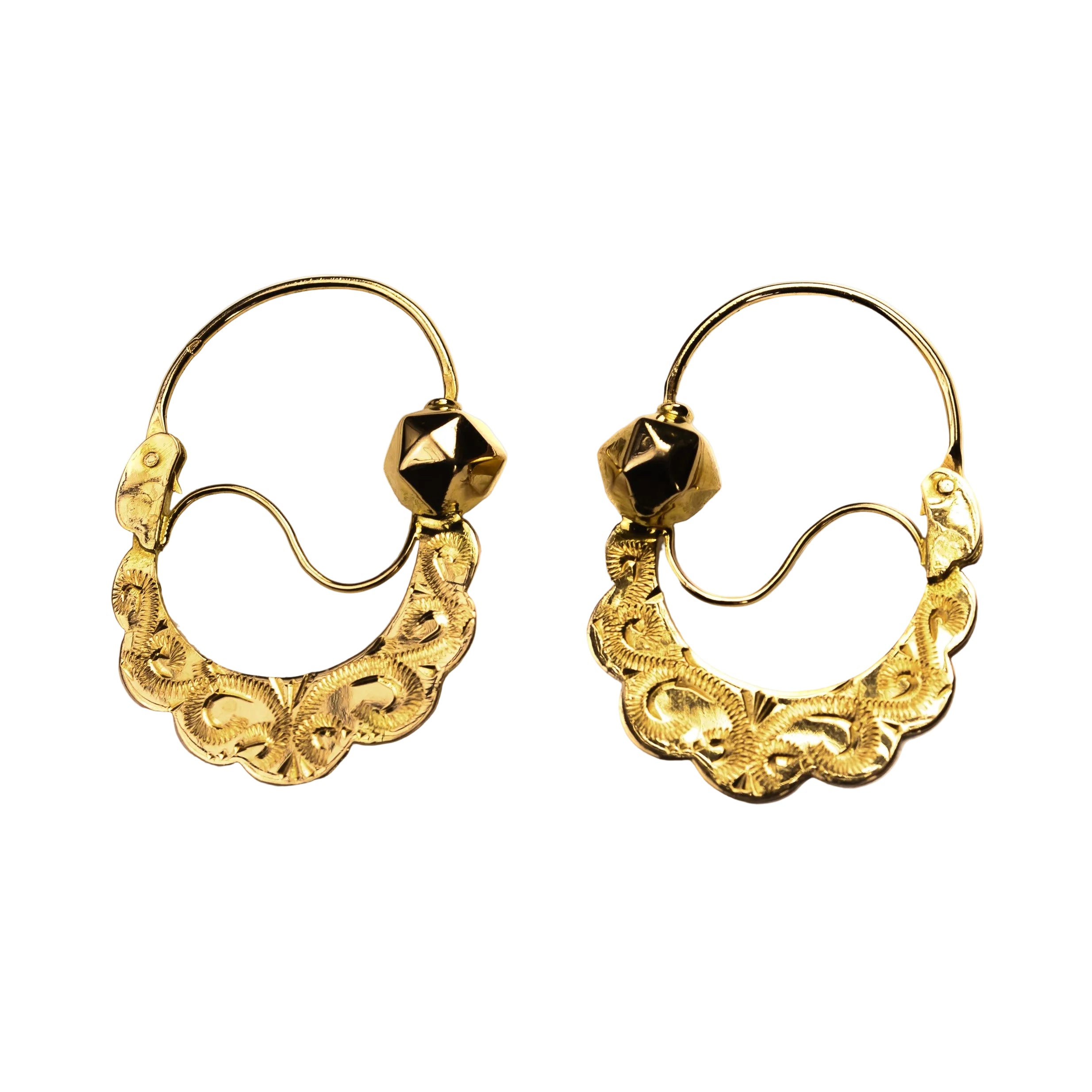 Boucles d'oreilles Créoles en or polychrome