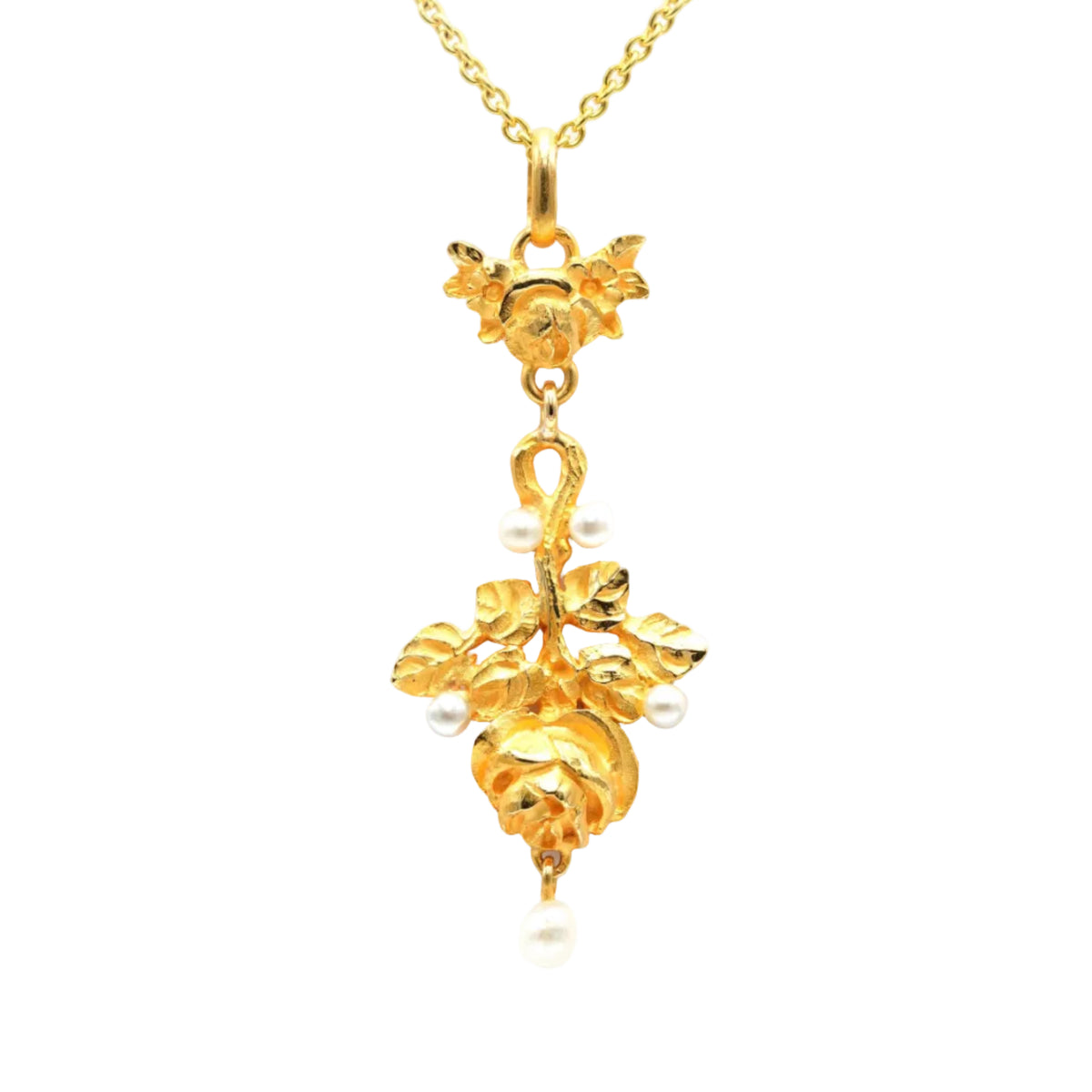Pendentif en or jaune et perles
