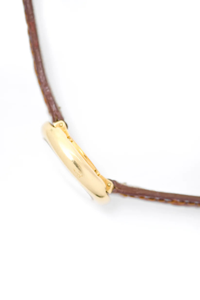 Montre CARTIER "Baignoire" en or jaune et cuir