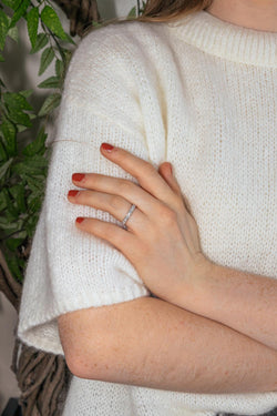 Bague Alliance américaine Or blanc Diamant