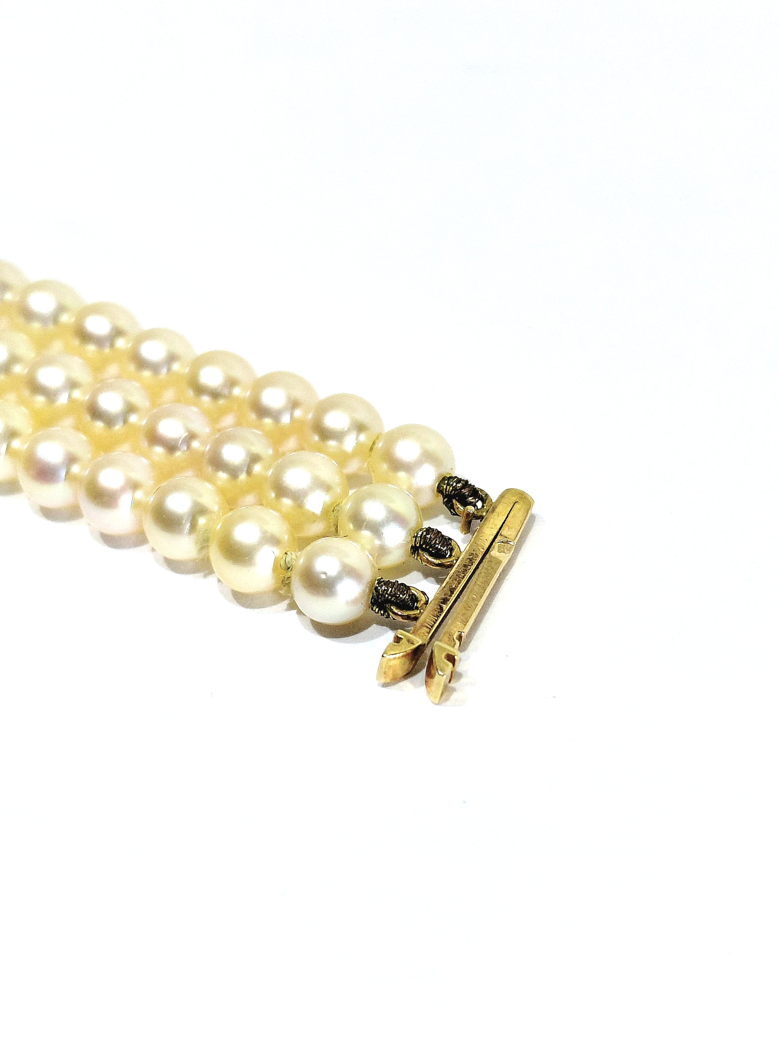 Bracelet en or et perles