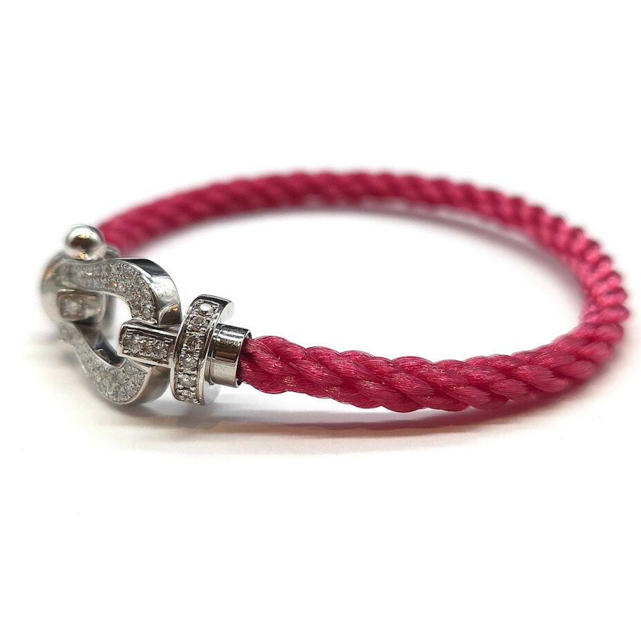 Bracelet FRED Force 10 GM en or blanc et diamants
