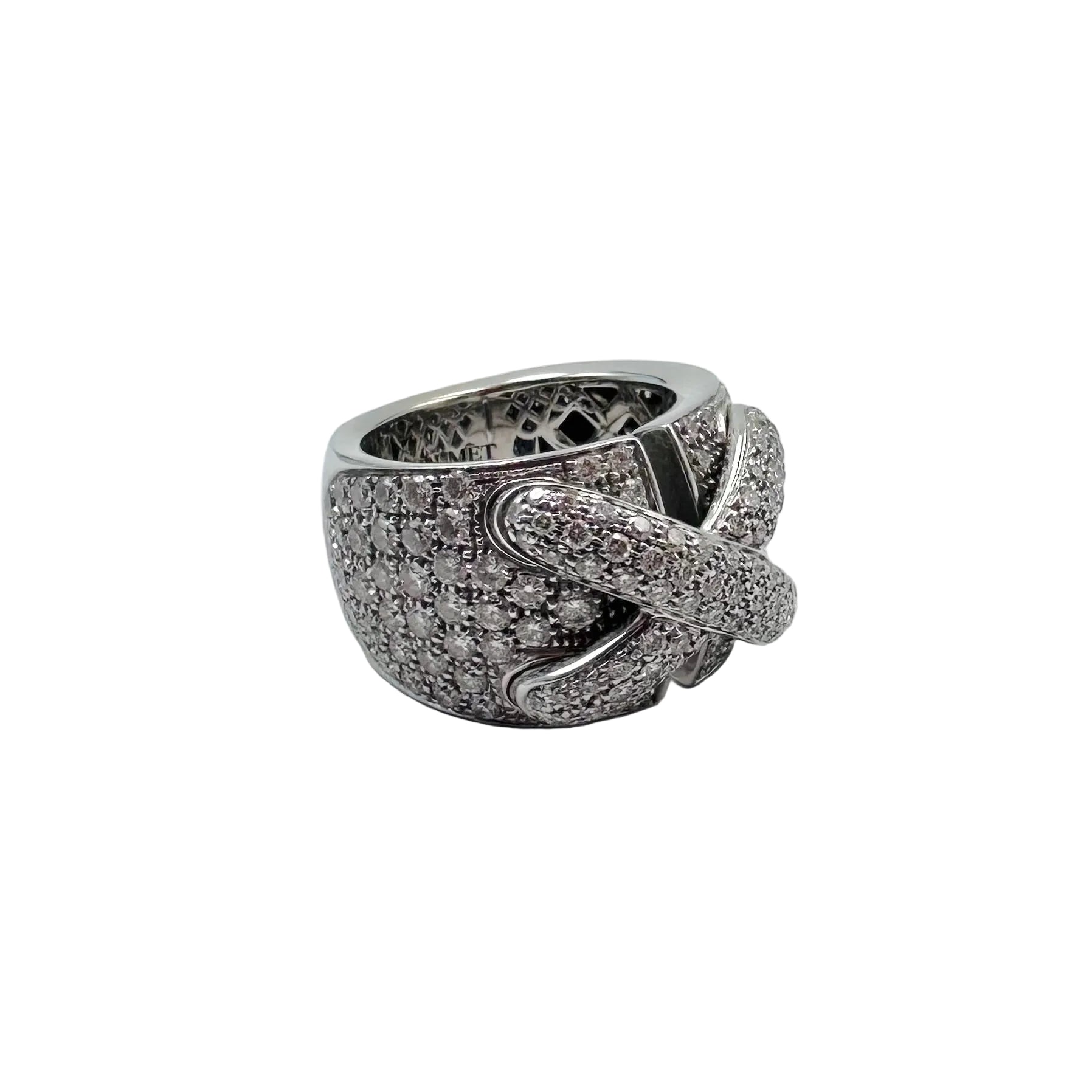 Bague Bandeau CHAUMET "Liens XL" en or blanc et diamants