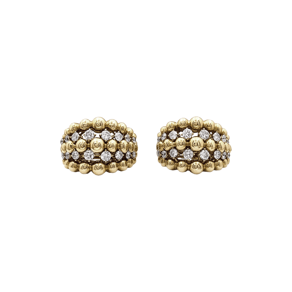 Earrings Boucheron, "Grain de raisin" in yellow gold and diamonds.