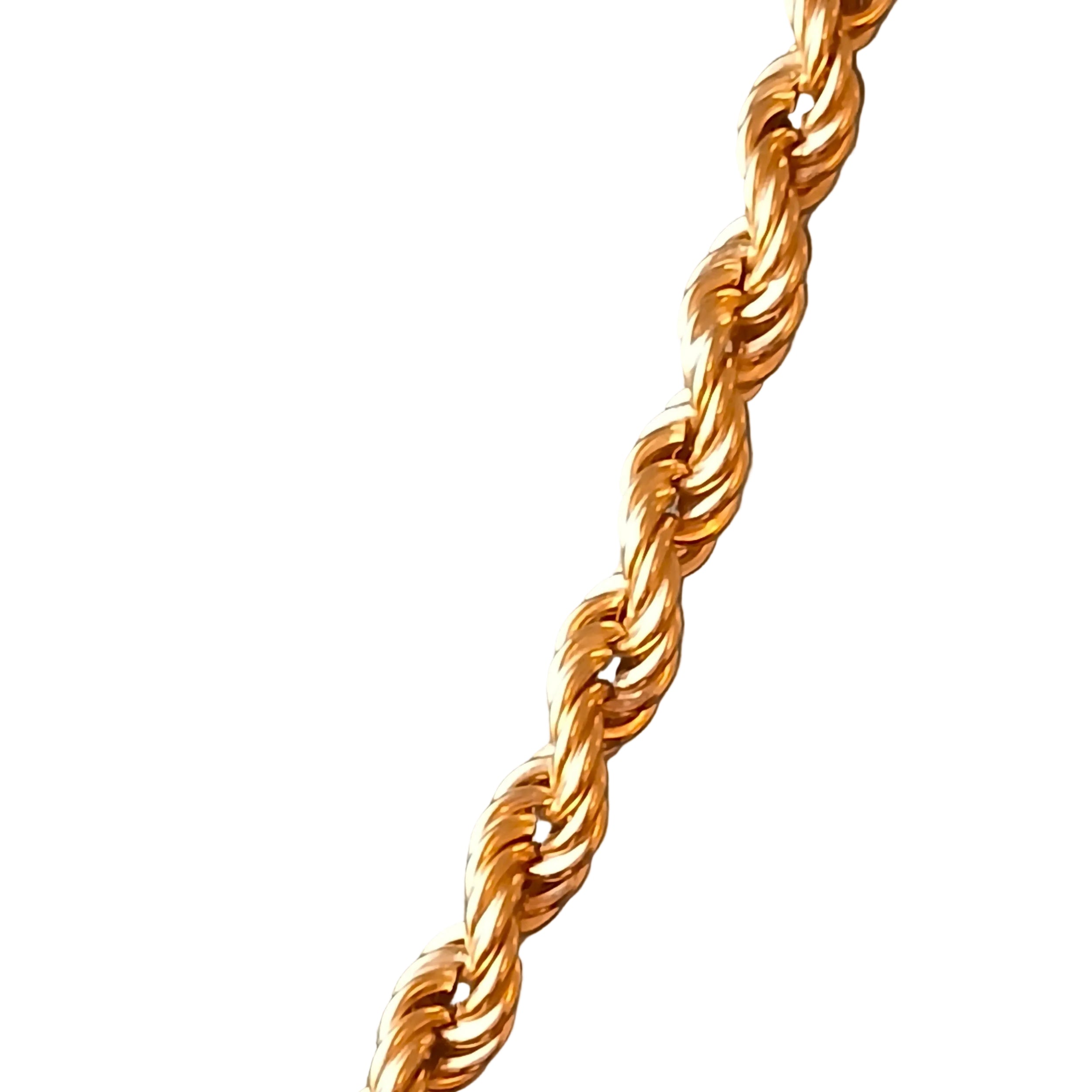 Important collier en or jaune, maille corde doublée