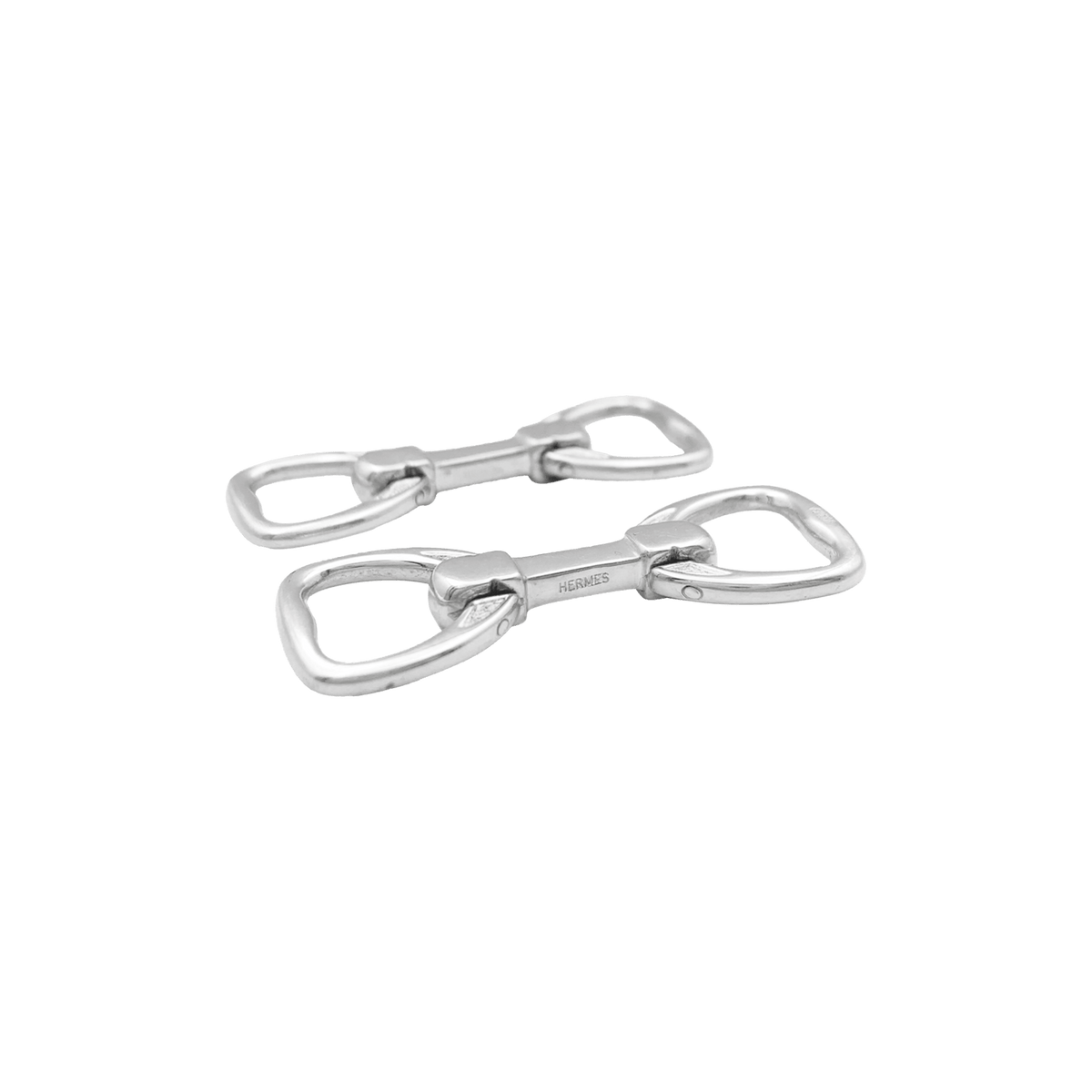Boutons de manchette HERMÈS "Étrier" en argent