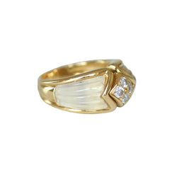 Bague Dôme BOUCHERON en or jaune, cristal de roche et diamants