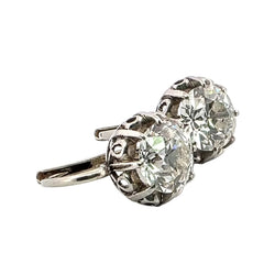 Boucles d'oreilles Dormeuses en or blanc et diamants