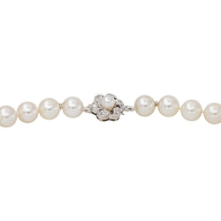 Collier  Or blanc  Perle