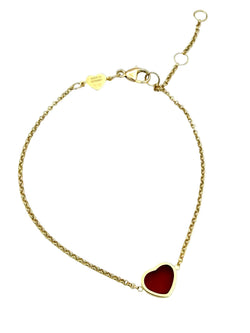 Bracelet CHOPARD "Happy Hearts" en or rose et cornaline