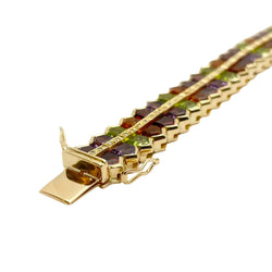 Bracelet GOUBLE' PARIS en or jaune, quartz, améthystes, tourmalines et diamants