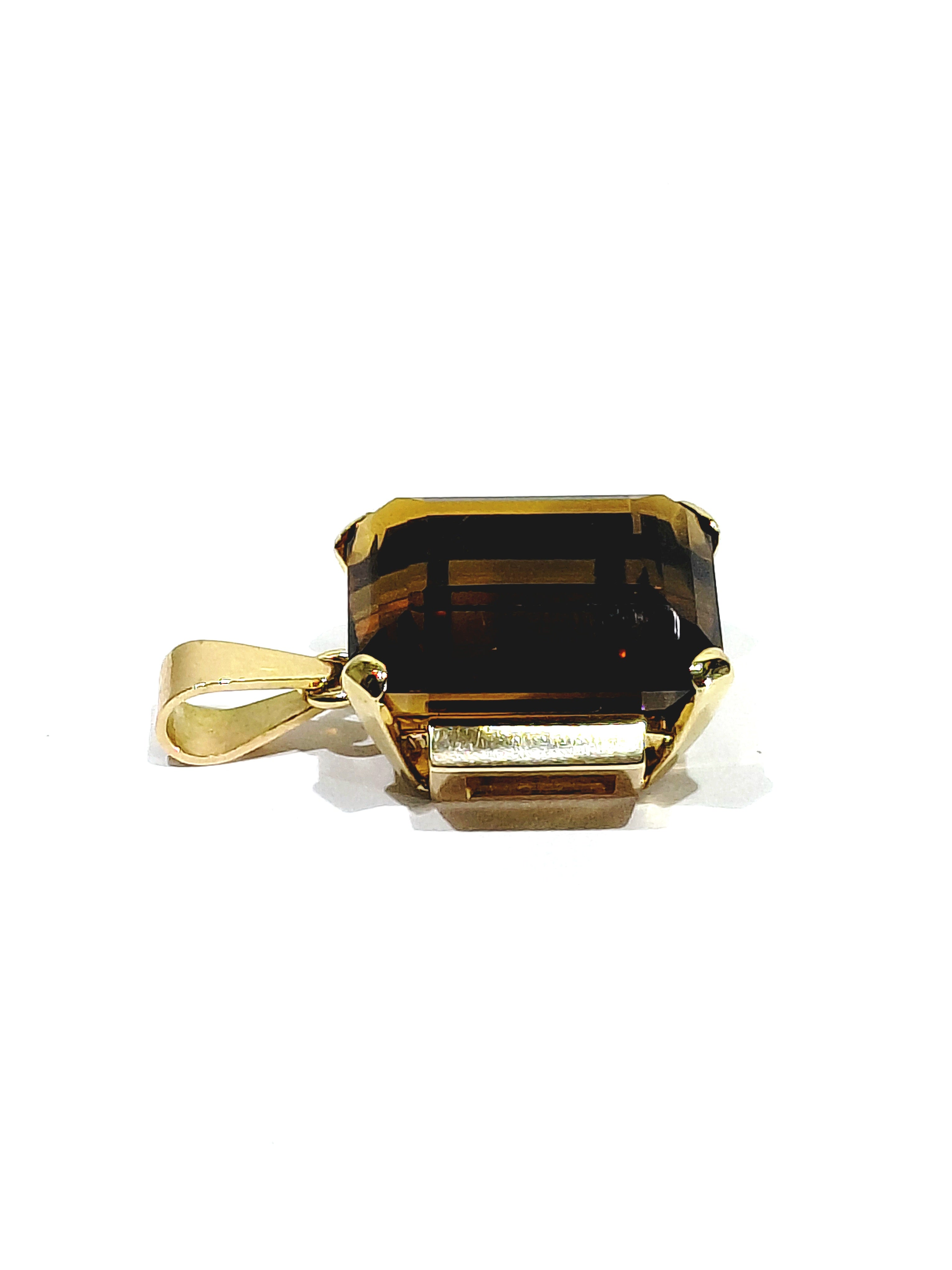 Pendentif en or rose et citrine