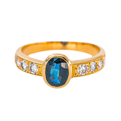 Bague Or jaune Saphir