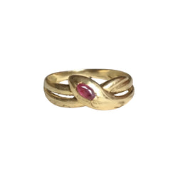 Bague en or jaune et rubis