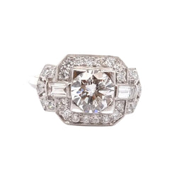Bague Entourage en platine et diamants