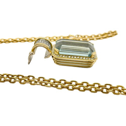 Collier Pendentif GOUBLE en or jaune, aigue-marine et diamants