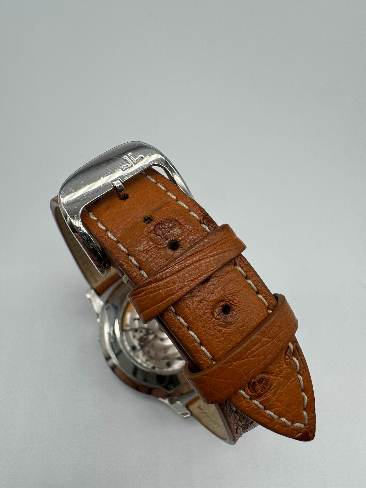 Montre JAEGER-LECOULTRE "Master Control" en acier et cuir