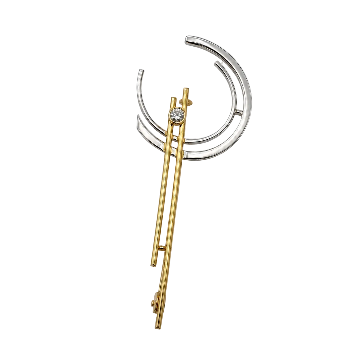Broche PIERRE CARDIN en or blanc, or jaune et diamant