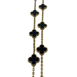 Collier Sautoir VAN CLEEF & ARPELS "Vintage Alhambra" en or jaune et onyx