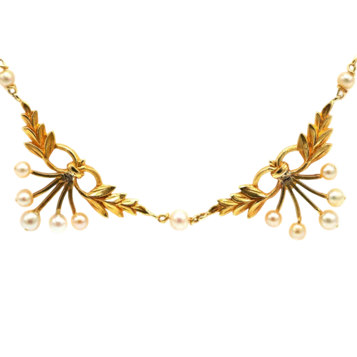 Collier Draperie en or jaune et perles