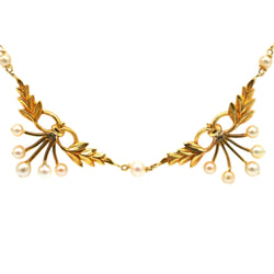Collier Draperie en or jaune et perles