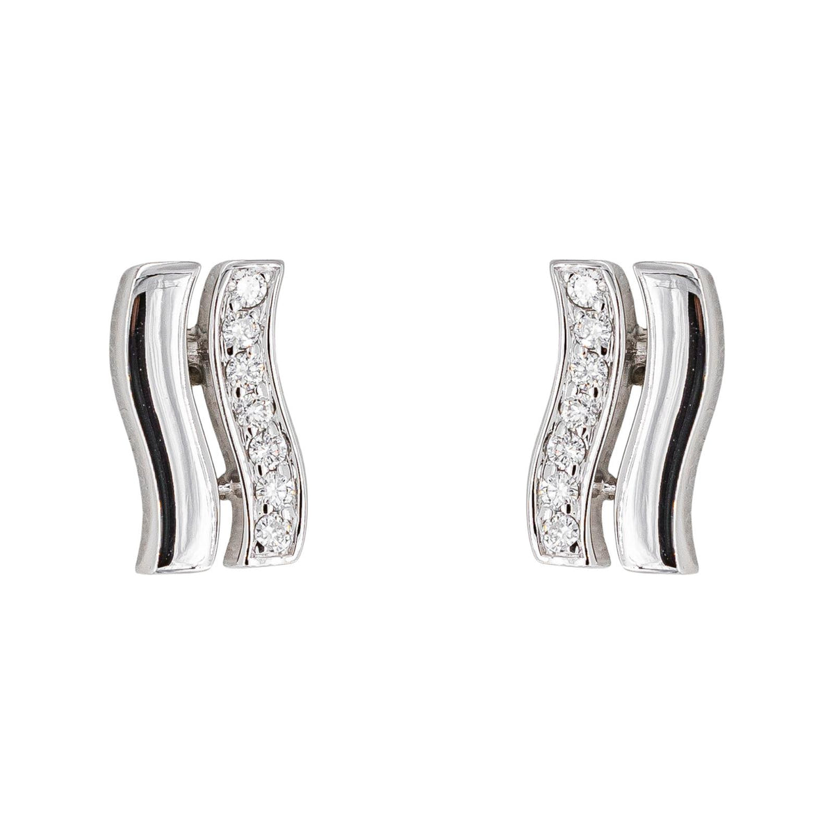 Boucles d'oreilles Puces  Or blanc  Diamant
