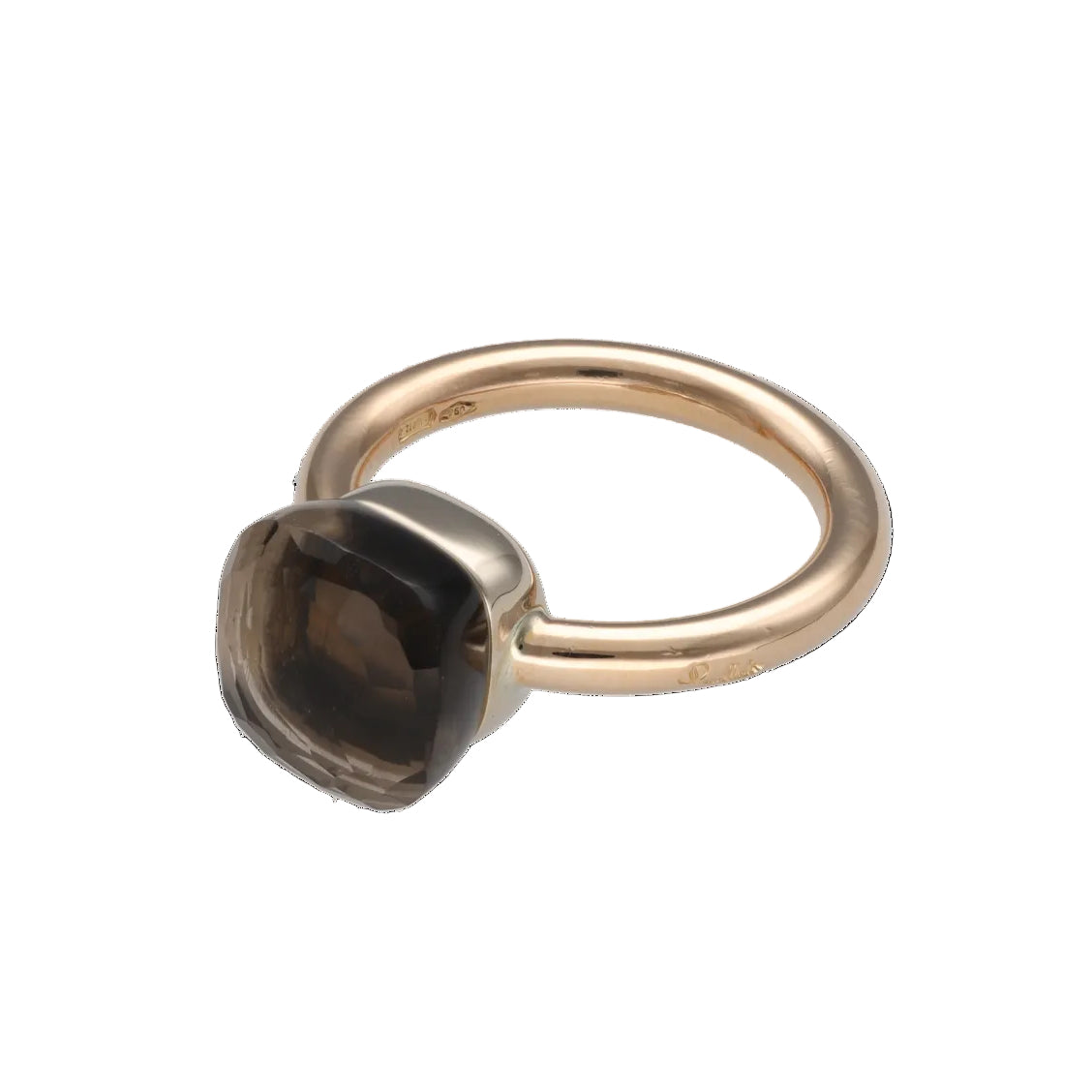 Bague Solitaire POMELLATO "Nudo" en or blanc, or rose et quartz