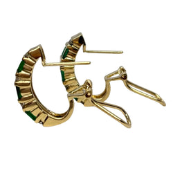 Boucles d'oreilles Clips en or jaune, émeraudes et diamants
