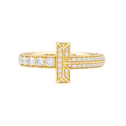 Bague Jonc TIFFANY & CO. "Tiffany T" en or rose et diamants