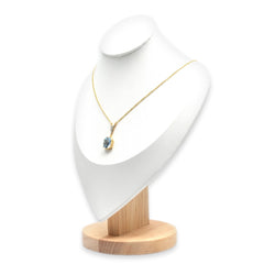 Collier Pendentif en or blanc, or jaune, topaze et diamant