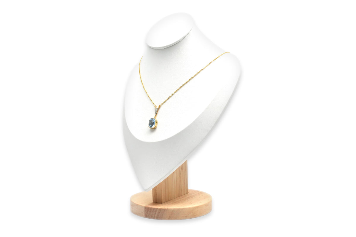 Collier Pendentif en or blanc, or jaune, topaze et diamant
