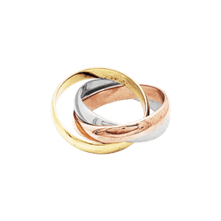 Bague Cartier, modèle "Trinity", trois tons d'or.