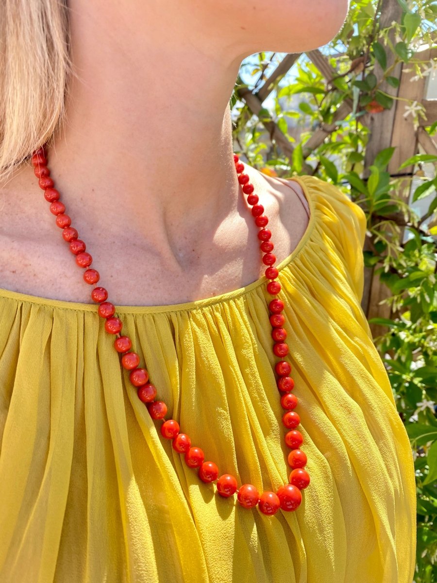 1970s Natural Mediterranean Coral Necklace - Castafiore