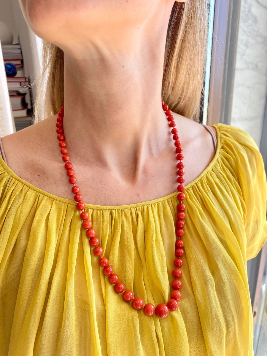 1970s Natural Mediterranean Coral Necklace - Castafiore